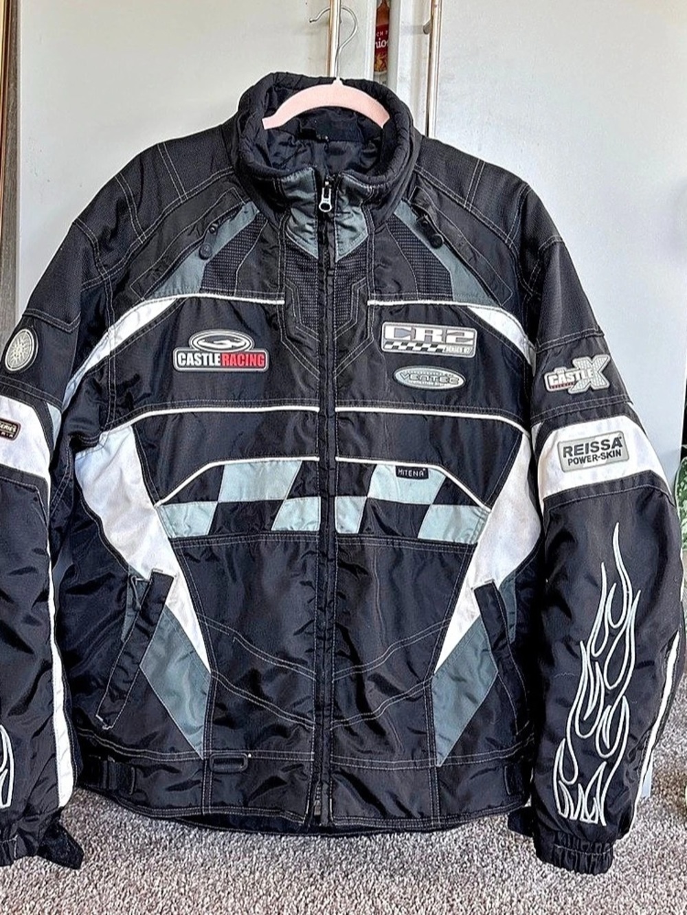 Castle X CR2 Series Snowmobile Jacket Black & White XL